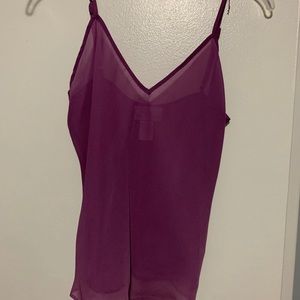 Sheer purple top with camisole